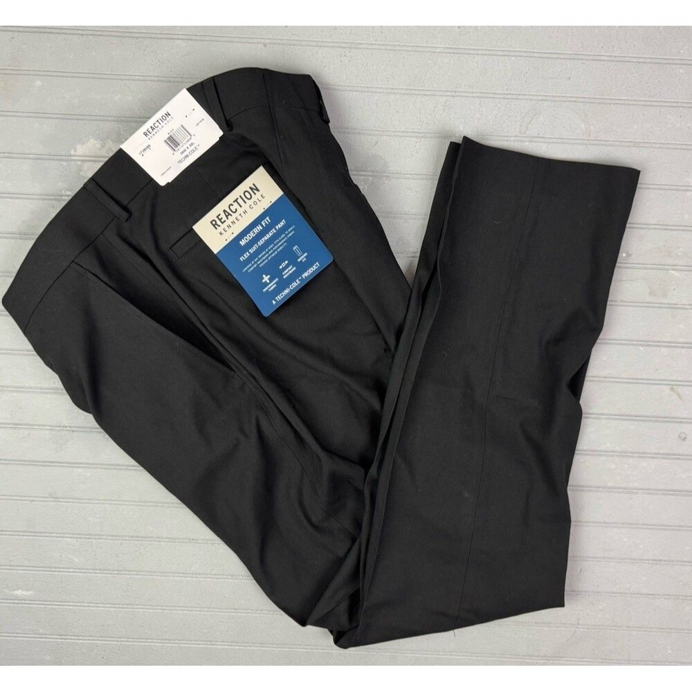Kenneth Cole Reaction Size 34X30 Mens Pants Black Modern Fit Techi-Cole
